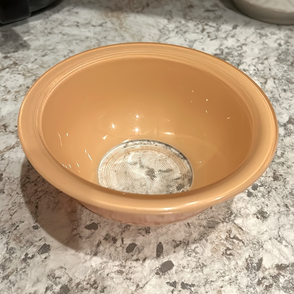 Peach colored PYREX bowl